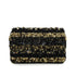 CHANEL MINI CHAIN SHOULDER BAG BLACK GOLD SEQUINS LEATHER GOLD HARDWARE 90340136