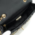 CHANEL MINI CHAIN SHOULDER BAG BLACK GOLD SEQUINS LEATHER GOLD HARDWARE 90340136