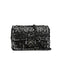 CHANEL MINI CHAIN SHOULDER BAG BLACK SILVER SEQUINS LEATHER SILVER HARDWARE 90343618