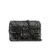 CHANEL MINI CHAIN SHOULDER BAG BLACK SILVER SEQUINS LEATHER SILVER HARDWARE 90343618
