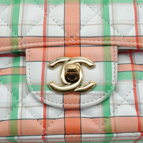 CHANEL MINI MATELASSE 20 CHAIN SHOULDER BAG MULTICOLOR LEATHER GOLD HARDWARE 90334515
