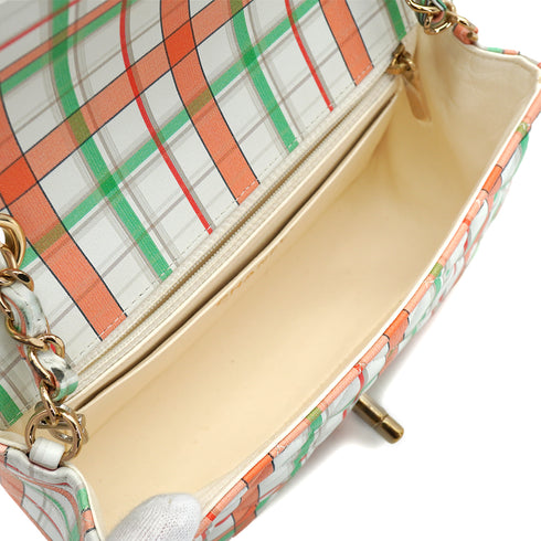 CHANEL MINI MATELASSE 20 CHAIN SHOULDER BAG MULTICOLOR LEATHER GOLD HARDWARE 90334515