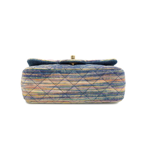 CHANEL MINI MATELASSE 20 CHAIN SHOULDER BAG MULTICOLOR DENIM SILVER HARDWARE 90334871