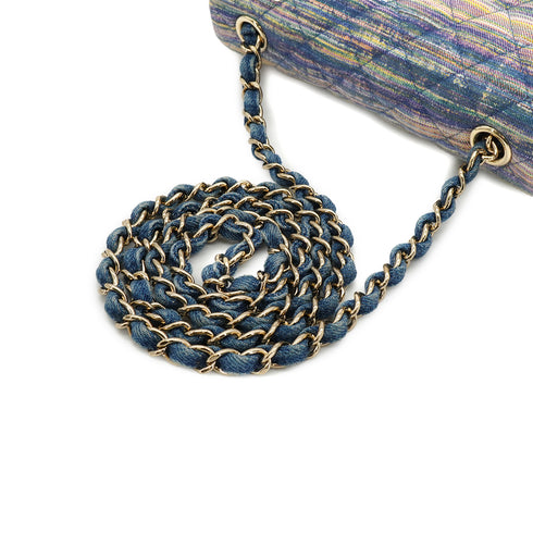 CHANEL MINI MATELASSE 20 CHAIN SHOULDER BAG MULTICOLOR DENIM SILVER HARDWARE 90334871