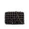 CHANEL MINI MATELASSE CAMELLIA CHAIN SHOULDER BAG BLACK PINK TWEED GOLD HARDWARE 90335837