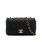 CHANEL MINI MATELASSE CHAIN SHOULDER BAG BALCK LAMB SKIN GOLD HARDWARE 90331415