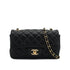 CHANEL MINI MATELASSE CHAIN SHOULDER BAG BALCK LAMB SKIN GOLD HARDWARE 90331415