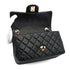 CHANEL MINI MATELASSE CHAIN SHOULDER BAG BALCK LAMB SKIN GOLD HARDWARE 90331415