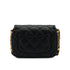 CHANEL MINI MATELASSE CHAIN SHOULDER BAG BALCK LAMB SKIN GOLD HARDWARE 90332584