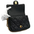 CHANEL MINI MATELASSE CHAIN SHOULDER BAG BALCK LAMB SKIN GOLD HARDWARE 90332584