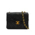 VINTAGE CHANEL MINI SQUARE 17 CHAIN SHOULDER BAG BLACK LAMB SKIN GOLD HARDWARE 90334163