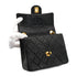 VINTAGE CHANEL MINI SQUARE 17 CHAIN SHOULDER BAG BLACK LAMB SKIN GOLD HARDWARE 90334163