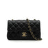 CHANEL MINI MATELASSE CHAIN SHOULDER BAG BLACK LAMB SKIN GOLD HARDWARE 90341439
