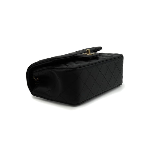 CHANEL MINI MATELASSE CHAIN SHOULDER BAG BLACK LAMB SKIN GOLD HARDWARE 90341439