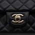 CHANEL MINI MATELASSE CHAIN SHOULDER BAG BLACK LAMB SKIN GOLD HARDWARE 90341439