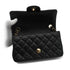 CHANEL MINI MATELASSE CHAIN SHOULDER BAG BLACK LAMB SKIN GOLD HARDWARE 90341439