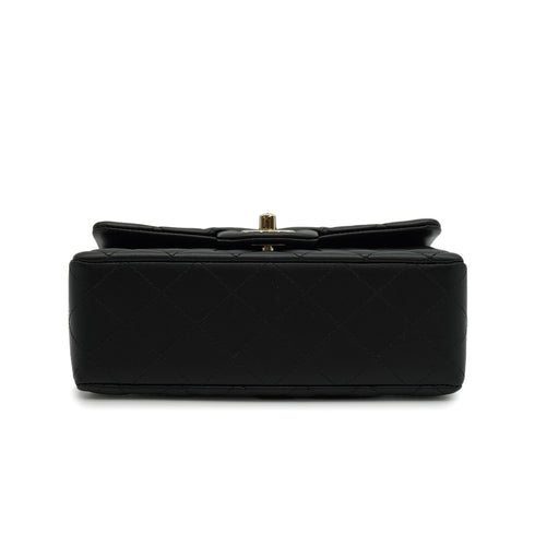CHANEL MINI MATELASSE CHAIN SHOULDER BAG BLACK LAMB SKIN GOLD HARDWARE 90346109