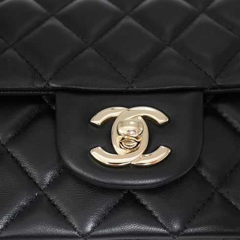 CHANEL MINI MATELASSE CHAIN SHOULDER BAG BLACK LAMB SKIN GOLD HARDWARE 90346109