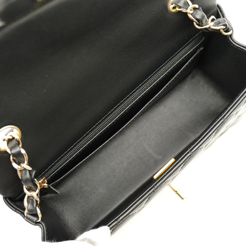 CHANEL MINI MATELASSE CHAIN SHOULDER BAG BLACK LAMB SKIN GOLD HARDWARE 90346109