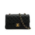 CHANEL MINI MATELASSE CHAIN SHOULDER BAG BLACK LAMB SKIN GOLD HARDWARE 90348519