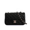 CHANEL MINI MATELASSE CHAIN SHOULDER BAG BLACK LAMB SKIN SILVER HARDWARE 90342422