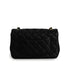 CHANEL MINI MATELASSE CHAIN SHOULDER BAG BLACK LAMB SKIN SILVER HARDWARE 90342422