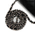 CHANEL MINI MATELASSE CHAIN SHOULDER BAG BLACK LAMB SKIN SILVER HARDWARE 90342422
