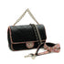 CHANEL MATELASSE CHAIN SHOULDER BAG BLACK PINK TWEED LAMB SKIN SILVER HARDWARE 90347931