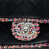 CHANEL MATELASSE CHAIN SHOULDER BAG BLACK PINK TWEED LAMB SKIN SILVER HARDWARE 90347931