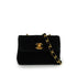 VINTAGE CHANEL MINI MATELASSE CHAIN SHOULDER BAG BLACK VELOR GOLD HARDWARE 90350396