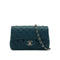 CHANEL MINI MATELASSE CHAIN SHOULDER BAG BLUE LAMB SKIN SILVER HARDWARE 90335800