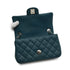CHANEL MINI MATELASSE CHAIN SHOULDER BAG BLUE LAMB SKIN SILVER HARDWARE 90335800