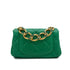 CHANEL MINI MATELASSE CHAIN SHOULDER BAG GREEN LAMB SKIN GOLD HARDWARE 90350412