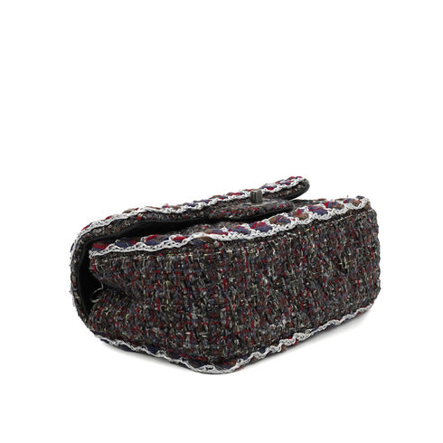 CHANEL MINI MATELASSE CHAIN SHOULDER BAG MULTICOLOR TWEED SILVER HARDWARE 90349390