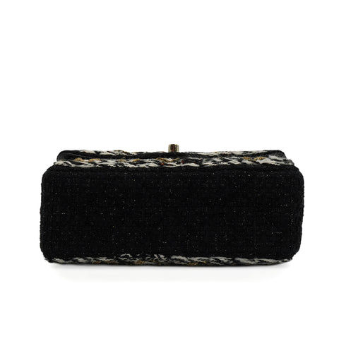 CHANEL MINI MATELASSE CHAIN SHOULDER BAG MULTICOLOR TWEED SILVER HARDWARE 90346981