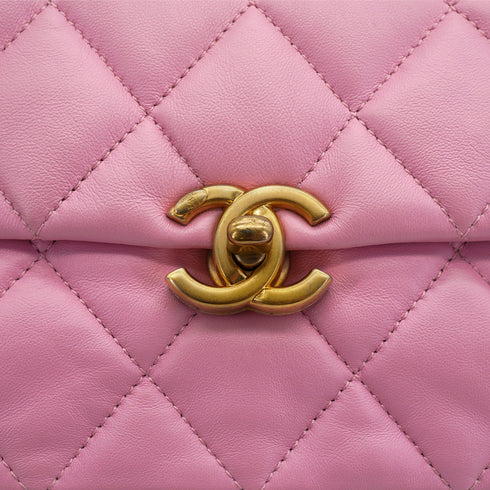 CHANEL MATELASSE CHAIN SHOULDER BAG PINK LAMB SKIN GOLD HARDWARE 90334166