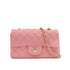 CHANEL MINI MATELASSE CHAIN SHOULDER BAG PINK LAMB SKIN GOLD HARDWARE 90331399