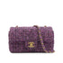 CHANEL MINI MATELASSE CHAIN SHOULDER BAG PURPLE MULTICOLOR TWEED GOLD HARDWARE 90347831