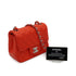 CHANEL MINI SQUARE 17 CHAIN SHOULDER BAG RED LAMB SKIN SILVER HARDWARE 90333761