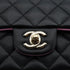 CHANEL MINI MATELASSE CHAIN SHOULDER HAND BAG BLACK PINK LAMB SKIN SILVER HARDWARE 90343621