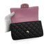 CHANEL MINI MATELASSE CHAIN SHOULDER HAND BAG BLACK PINK LAMB SKIN SILVER HARDWARE 90343621