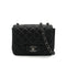 CHANEL MINI MATELASSE CHAIN SHUOLDER BAG BLACK LAMB SKIN SILVER HARDWARE 90331414