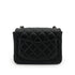 CHANEL MINI MATELASSE CHAIN SHUOLDER BAG BLACK LAMB SKIN SILVER HARDWARE 90331414