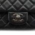 CHANEL MINI MATELASSE CHAIN SHUOLDER BAG BLACK LAMB SKIN SILVER HARDWARE 90331414