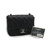 CHANEL MINI MATELASSE CHAIN SHUOLDER BAG BLACK LAMB SKIN SILVER HARDWARE 90331414