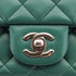CHANEL MINI SQUARE 17 CHAIN SHUOLDER BAG GREEN LAMB SKIN SILVER HARDWARE 90334151
