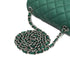 CHANEL MINI SQUARE 17 CHAIN SHUOLDER BAG GREEN LAMB SKIN SILVER HARDWARE 90334151
