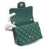CHANEL MINI SQUARE 17 CHAIN SHUOLDER BAG GREEN LAMB SKIN SILVER HARDWARE 90334151