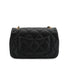 CHANEL MINI MATELASSE CHARM CHAIN SHOULDER BAG BLACK LAMB SKIN GOLD HARDWARE 90335606