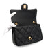 CHANEL MINI MATELASSE CHARM CHAIN SHOULDER BAG BLACK LAMB SKIN GOLD HARDWARE 90335606
